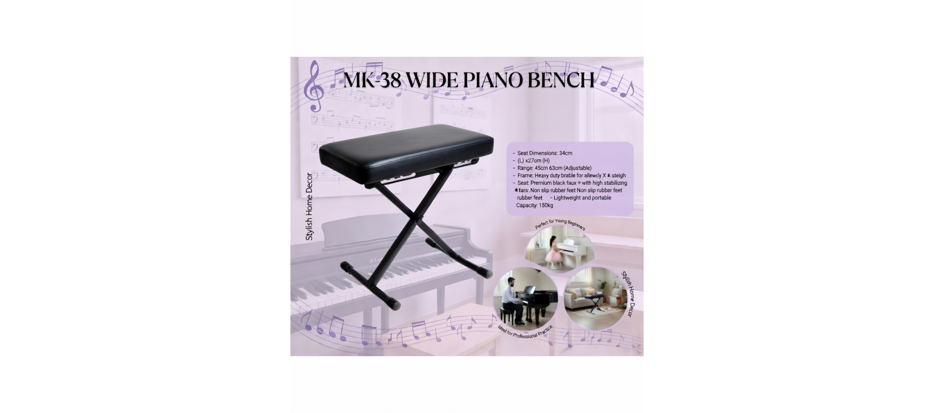 piano wide bench piano wide bench