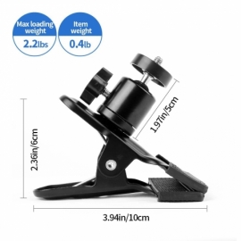 Clip Mount with 360° BallHead and 1/4